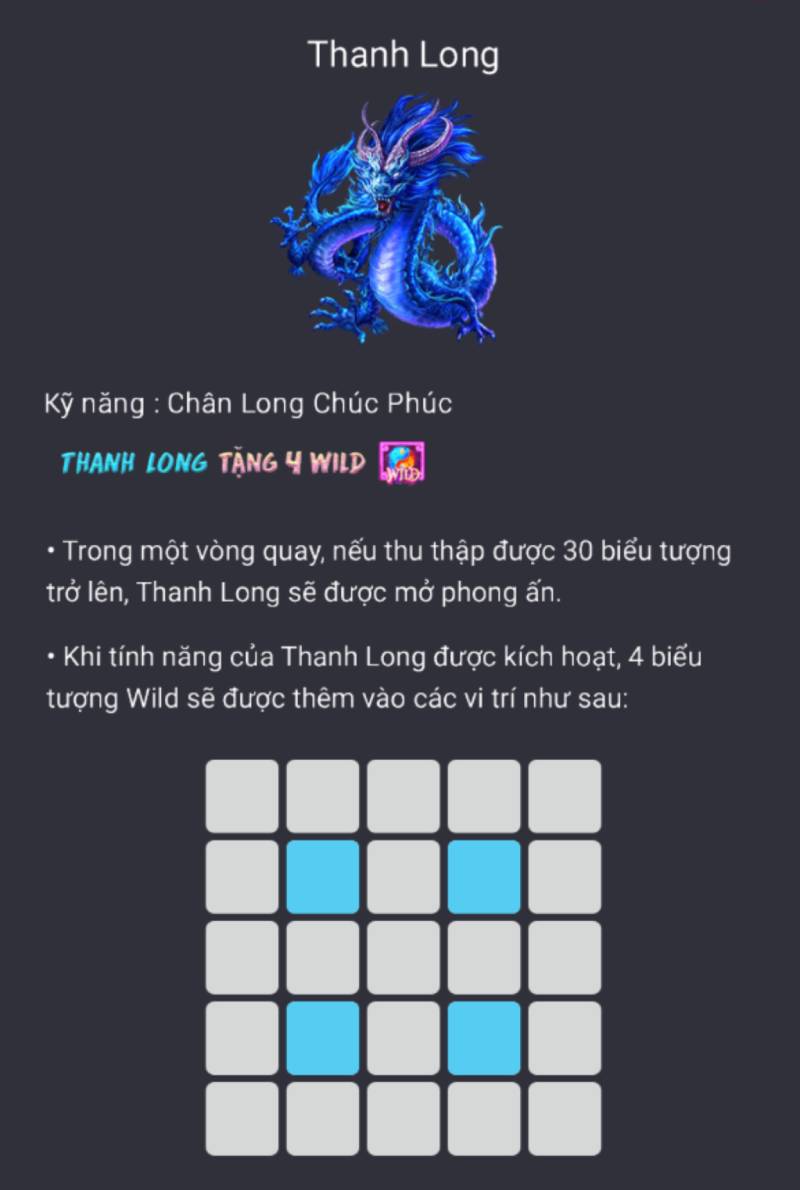 Tứ Thần Thú – Siêu Phẩm Slot Game Với Tính Năng Triệu Hồi 6 Thanh Long – Chân Long Chúc Phúc